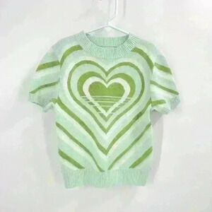 Green heart baby tee shirt